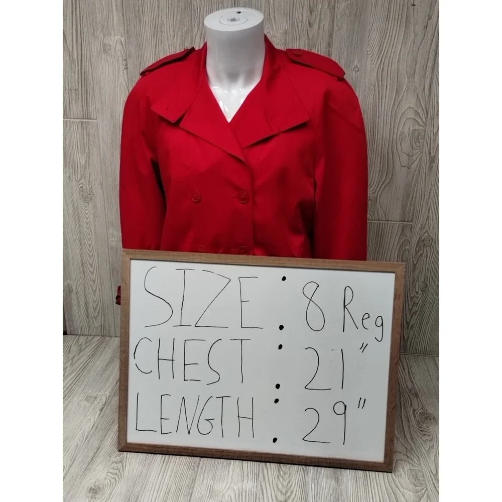 Misty Harbor Red Overcoat Long Sleeve Size 8‎ Reg Buttons Pockets